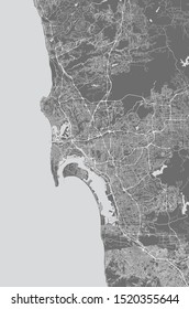 vector map of the city of San Diego, California, USA