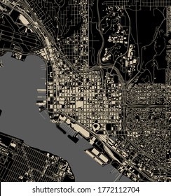 vector map of the city of San Diego, California, USA