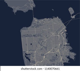 vector map of the city of San Francisco, USA