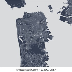 vector map of the city of San Francisco, USA