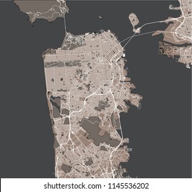 vector map of the city of San Francisco, USA