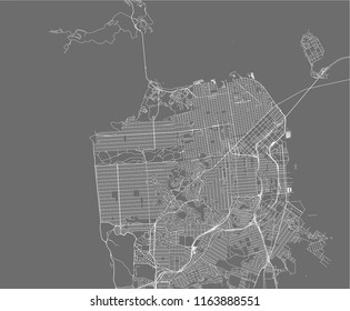 vector map of the city of San Francisco, USA