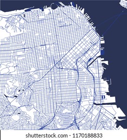 vector map of the city of San Francisco, USA