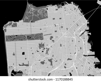 vector map of the city of San Francisco, USA