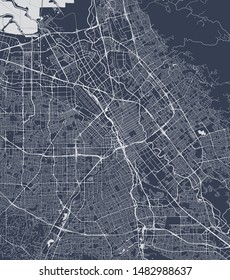 vector map of the city of San Jose, California, USA