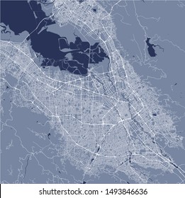 vector map of the city of San Jose, California, USA