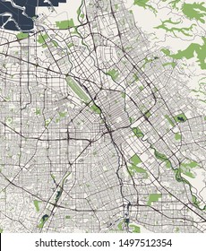 vector map of the city of San Jose, California, USA