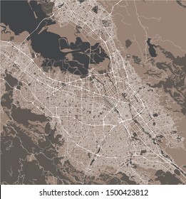 vector map of the city of San Jose, California, USA