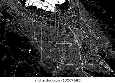 vector map of the city of San Jose, California, USA