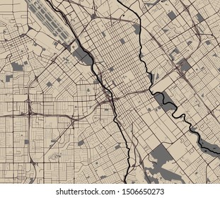 vector map of the city of San Jose, California, USA