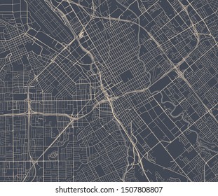 vector map of the city of San Jose, California, USA