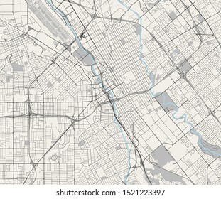 vector map of the city of San Jose, California, USA