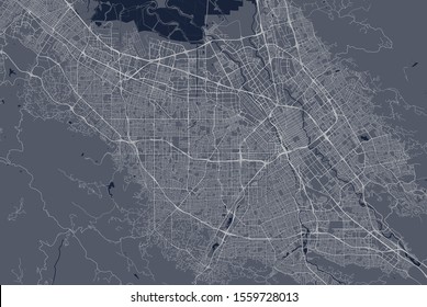 vector map of the city of San Jose, California, USA