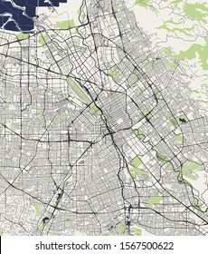 vector map of the city of San Jose, California, USA