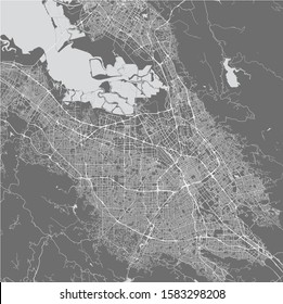 vector map of the city of San Jose, California, USA