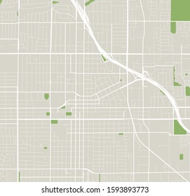 Vector Map Of The City Of Santa Ana, California, United States America