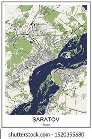 Vector Map City Saratov Russia Stock Vector (Royalty Free) 1520355680 ...