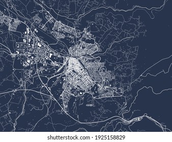 vector map of the city of Sassari, Italy