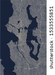 vector map of the city of Seattle, Washington, USA