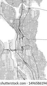 vector map of the city of Seattle, Washington, USA