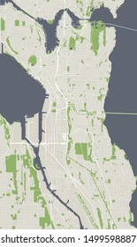 vector map of the city of Seattle, Washington, USA