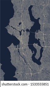 vector map of the city of Seattle, Washington, USA