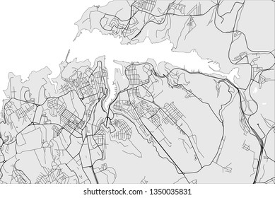 vector map of the city of Sevastopol, Crimea
