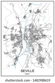 vector map of the city of Sevilla, Spain