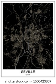 vector map of the city of Sevilla, Spain