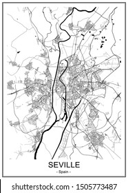 vector map of the city of Sevilla, Spain