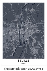 vector map of the city of Sevilla, Spain