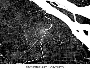 vector map of the city of Shanghai, China