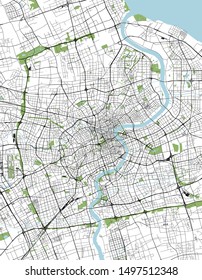 vector map of the city of Shanghai, China