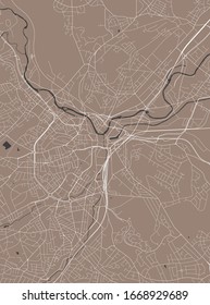 vector map of the city of Sheffield, South Yorkshire, Yorkshire and the Humber England, UK