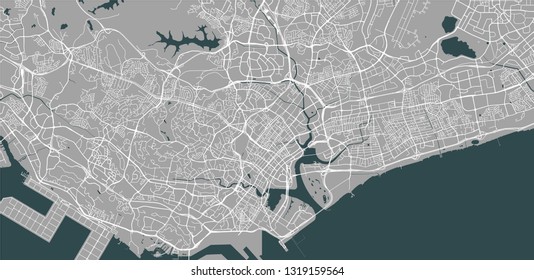 vector map of the city of Singapore, Republic of Singapore