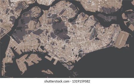 vector map of the city of Singapore, Republic of Singapore