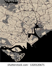 vector map of the city of Singapore, Republic of Singapore