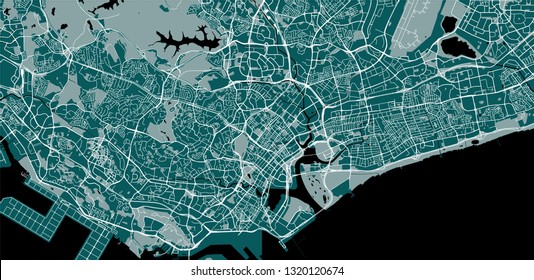 vector map of the city of Singapore, Republic of Singapore