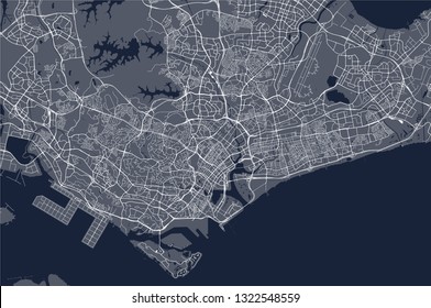 vector map of the city of Singapore, Republic of Singapore