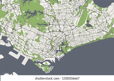 vector map of the city of Singapore, Republic of Singapore