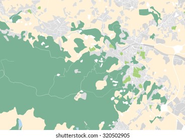 vector map of the city of Sintra and the Sintra mountains