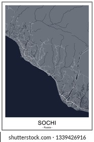 vector map of the city of Sochi, Russia