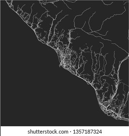 vector map of the city of Sochi, Russia