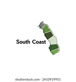 vector Map City of South Coast modern outline, High detailed vector illustration vector Design Template, suitable for your company