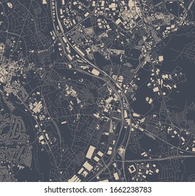 vector map of the city of Stoke-on-Trent, Staffordshire, West Midlands, England, UK