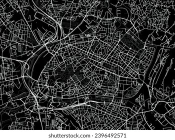 vector map of the city of Strasbourg, France.