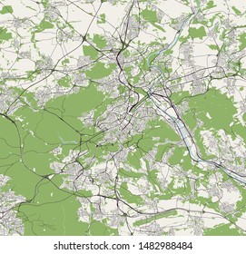 vector map of the city of Stuttgart, Germany