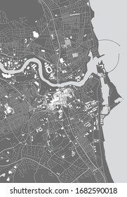 vector map of the city of Sunderland, Tyne and Wear, North East England, England, UK