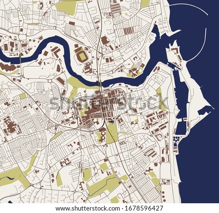 vector map of the city of Sunderland, Tyne and Wear, North East England, England, UK