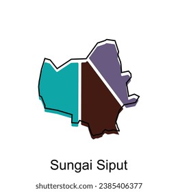 Vector Map City of Sungai Siput design template, High detailed illustration Country in Asia